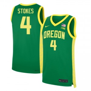 Tyran Stokes #4 Green Oregon Ducks Men Player Basketball Pro-Grade Embroidered Jersey q8515X82