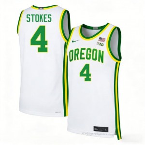 Men #4 Tyran Stokes White Throwback Oregon NCAA Basketball Team-Issued Stitched Jersey 65hSQy65