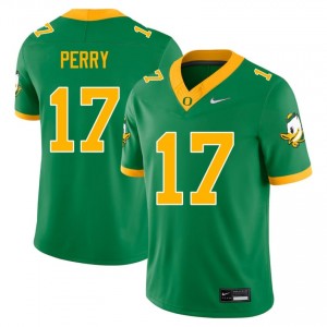 Exquisite Cooper Perry Football #17 Green University of Oregon Men High School Moisture-Wicking Jersey A5578A17