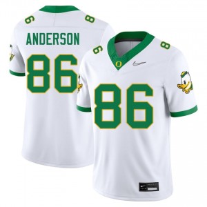 #86 White Oregon Ducks Men Darrian Anderson Premium Stitched Player Football Jersey KKyAmC66
