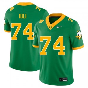 Dave Iuli #74 Green University of Oregon Men High School Football Pro-Grade Embroidered Jersey Oo2SHo26