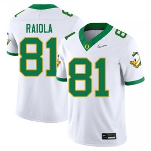 White UO #81 Dayton Raiola Men NCAA Durable Football Pro-Stitched Jersey g36o8029