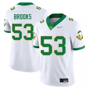 #53 White Ducks Men Devin Brooks Premium Stitched College Football Jersey 16Fj8087