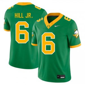 Men #6 Dierre Hill Jr. Green UO Ducks University Football Team-Issued Stitched Jersey 7k3U0711