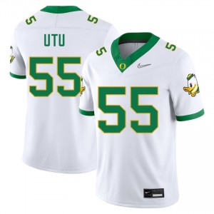 White #55 Douglas Utu UO Men College Football Genuine Stitched Jersey 44U51230
