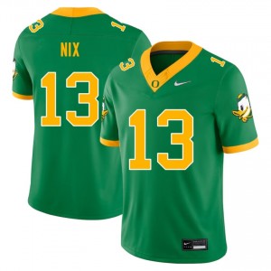UO Ducks Green #13 Gavin Nix Men Game-Ready High School Football Embroidered Jersey 715m5p75