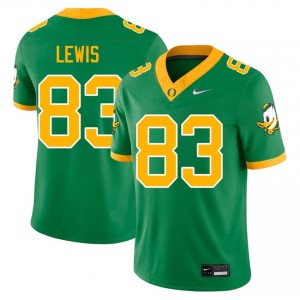Men #83 Hudson Lewis Green Oregon Ducks NCAA Football Team-Issued Stitched Jersey 0g028P27