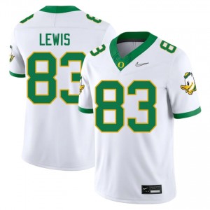 UO Ducks #83 White Hudson Lewis Men Elite College Football High-Performance Jersey 4Rg50644