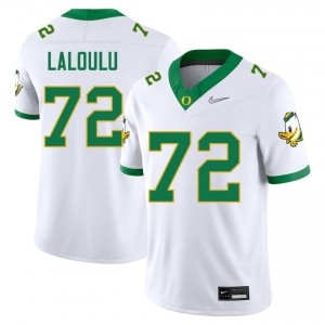 White #72 Iapani Laloulu Ducks Men College Football Genuine Stitched Jersey 17343p21