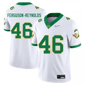 #46 James Ferguson-Reynolds Ducks Authentic White Men College Football High-Strength Thread Jersey W441J263