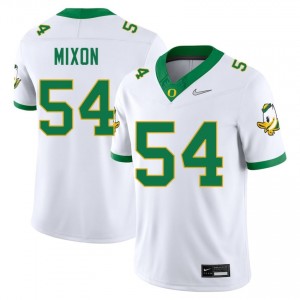 #54 Jerry Mixon Ducks Authentic White Men College Football High-Strength Thread Jersey 7d038S79