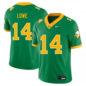 Exquisite Justius Lowe Football #14 Green Oregon Men NCAA Moisture-Wicking Jersey 185T0025