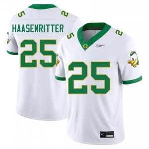 #25 Kilohana Haasenritter Ducks Authentic White Men Player Football High-Strength Thread Jersey 2s40FF65