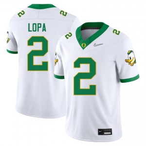 #2 White UO Men Kingston Lopa Premium Stitched College Football Jersey 165iut59