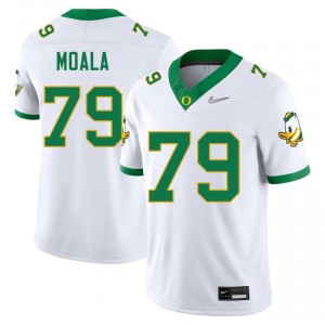 #79 Lipe Moala Ducks Authentic White Men Player Football High-Strength Thread Jersey cQ1S0819