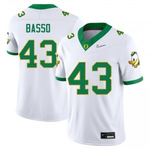 #43 White UO Men Luke Basso Premium Stitched Player Football Jersey QVS4DL55