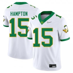 White UO Ducks #15 Messiah Hampton Men Player Durable Football Pro-Stitched Jersey 65J2r742