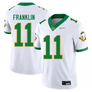 White Oregon Ducks #11 Troy Franklin Men Player Durable Football Pro-Stitched Jersey u3dw5337