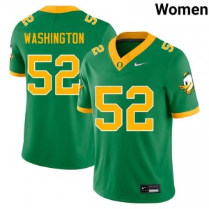 UO Ducks #52 Green A'Mauri Washington Women Elite NCAA Football High-Performance Jersey m25N3261