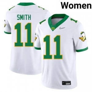 #11 Akili Smith Oregon Ducks Authentic White Women University Football High-Strength Thread Jersey Sg270Q90