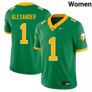 Exquisite Bear Alexander Football #1 Green Oregon Women NCAA Moisture-Wicking Jersey 6VWVk666