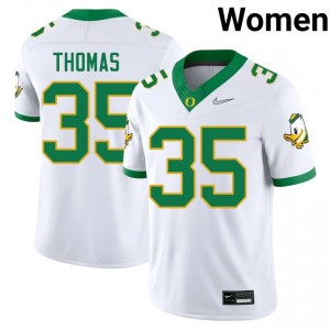 Exquisite Brody Thomas Football #35 White Ducks Women High School Moisture-Wicking Jersey 436f2584