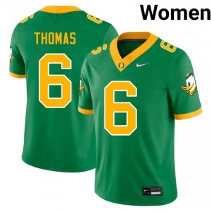 Green UO Ducks #6 De'Anthony Thomas Women University Durable Football Pro-Stitched Jersey 41KA0592