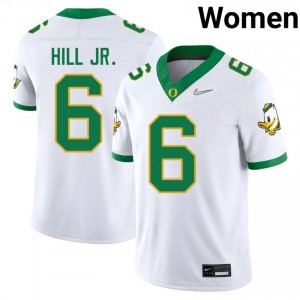 Exquisite Dierre Hill Jr. Football #6 White Oregon Ducks Women Player Moisture-Wicking Jersey 1m5WJ693
