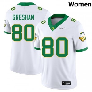 #80 Dillon Gresham UO Authentic White Women College Football High-Strength Thread Jersey 81hF4363