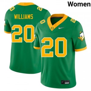Dylan Williams #20 Green Oregon Women NCAA Football Pro-Grade Embroidered Jersey 4nKp6L54