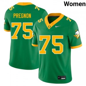 Emmanuel Pregnon #75 Green University of Oregon Women High School Football Pro-Grade Embroidered Jersey h7Mjs861