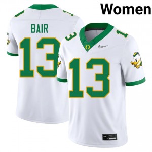 Exquisite Gatlin Bair Football #13 White UO Ducks Women NCAA Moisture-Wicking Jersey aJ5Whv82