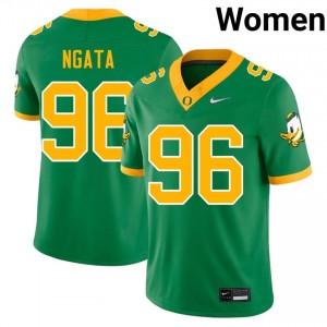 Green Oregon Ducks #96 Haloti Ngata Women NCAA Durable Football Pro-Stitched Jersey AK8P7593