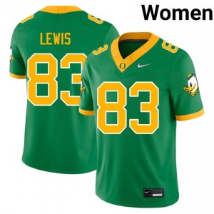 Hudson Lewis Green #83 Oregon Ducks Women High-Quality Stitched Football Player Jersey 3Gs3B728