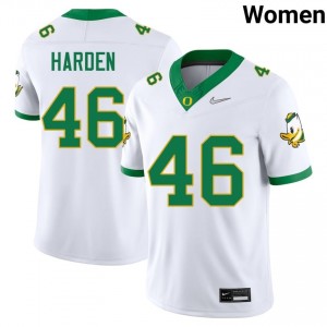 #46 Jay Harden Oregon Ducks Authentic White Women College Football High-Strength Thread Jersey 556l7C16