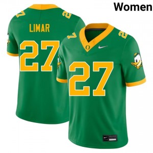 Jayden Limar #27 Green UO Ducks Women High School Football Pro-Grade Embroidered Jersey 4Wg21b58
