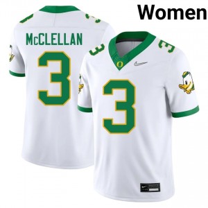#3 Jeremiah McClellan Ducks Authentic White Women University Football High-Strength Thread Jersey WL01yL35