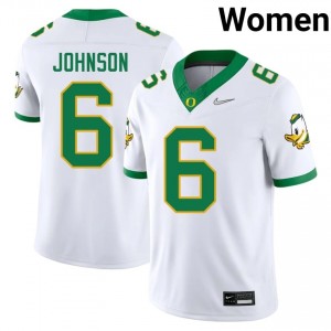 Juwan Johnson #6 White UO Ducks Women Player Football Pro-Grade Embroidered Jersey 403R8s24