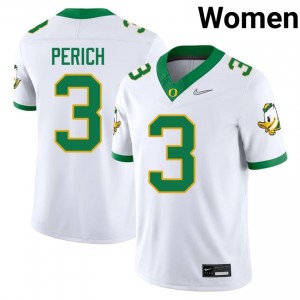 #3 Koi Perich UO Ducks Authentic White Women High School Football High-Strength Thread Jersey 48Y6L555
