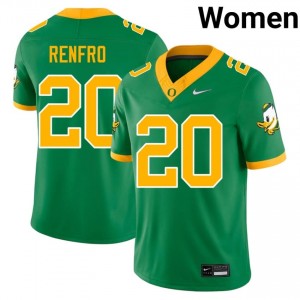 Green Oregon #20 Mel Renfro Women High School Durable Football Pro-Stitched Jersey n26AaJ14