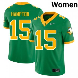 Oregon #15 Green Messiah Hampton Women Elite NCAA Football High-Performance Jersey hGR7G119