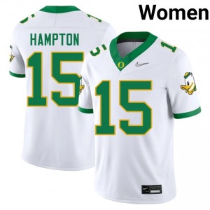 Messiah Hampton #15 White Ducks Women College Football Pro-Grade Embroidered Jersey 66hyqr84