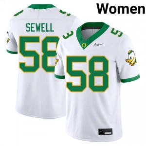Exquisite Penei Sewell Football #58 White UO Ducks Women University Moisture-Wicking Jersey ElCtF465