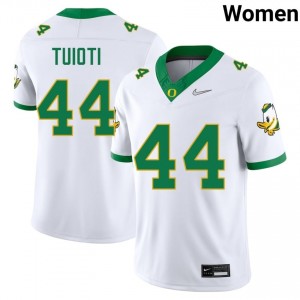 White #44 Teitum Tuioti UO Women College Football Genuine Stitched Jersey 3J248G49