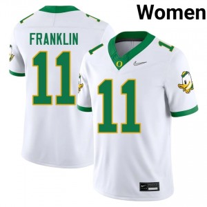 Troy Franklin #11 White Oregon Ducks Women College Football Pro-Grade Embroidered Jersey L0a8q335