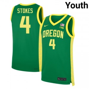 Tyran Stokes #4 Green UO Youth College Basketball Pro-Grade Embroidered Jersey j11p3722