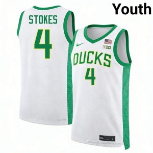 Tyran Stokes #4 White UO Ducks Youth NCAA Basketball Pro-Grade Embroidered Jersey 2fX4Jm41