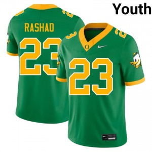 #23 Ahmad Rashad UO Authentic Green Youth University Football High-Strength Thread Jersey uv758Y19