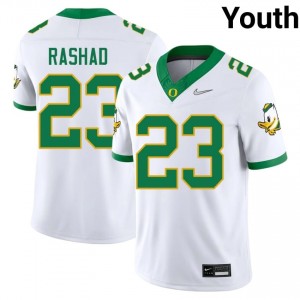 Oregon White #23 Ahmad Rashad Youth Game-Ready NCAA Football Embroidered Jersey VF386X95