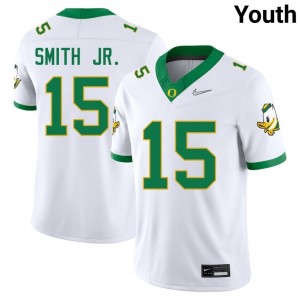 Youth #15 Akili Smith Jr. White Ducks College Football Team-Issued Stitched Jersey 0Y46Q718